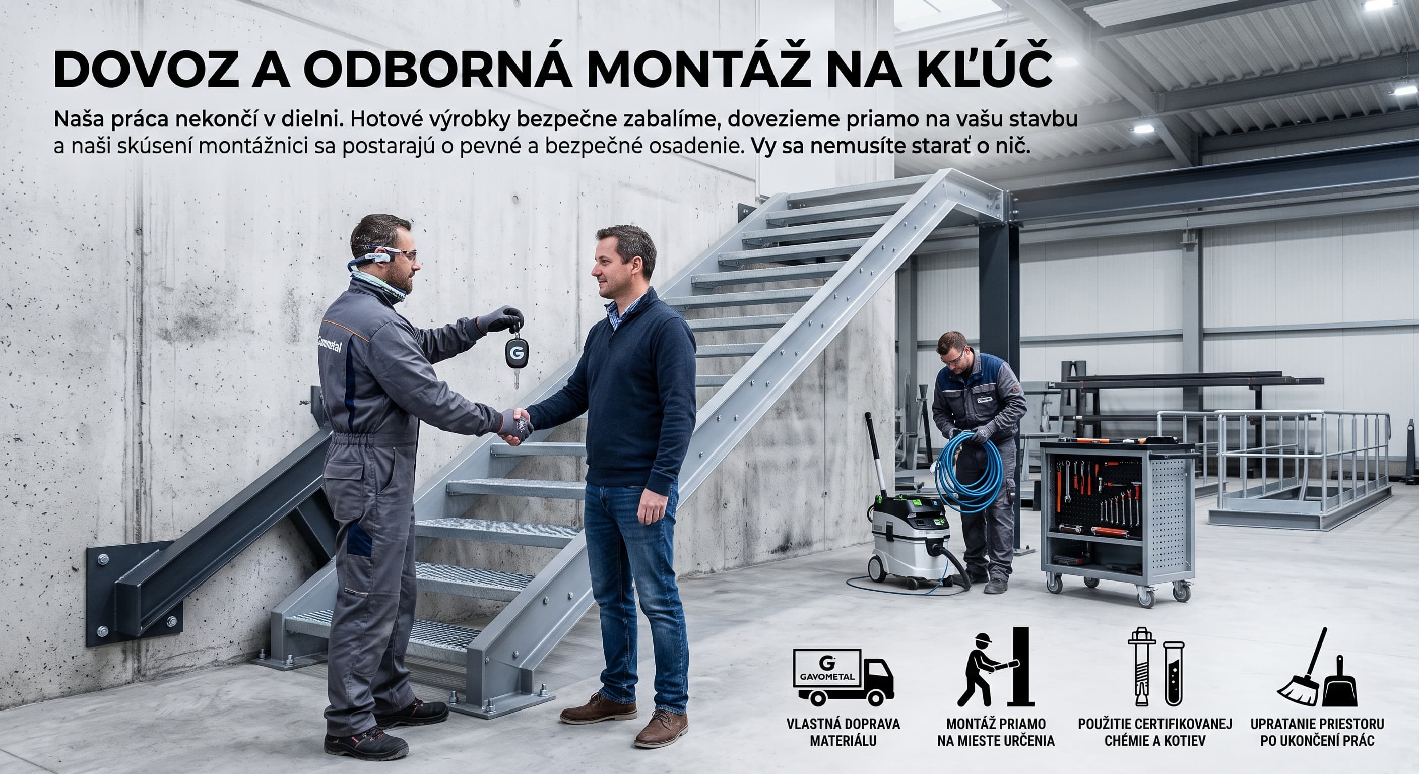 Ukážka realizácie služby: Dovoz a odborná montáž na kľúč - Gavometal